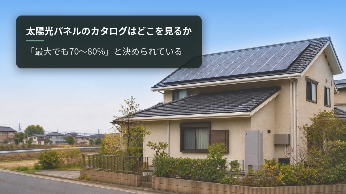 太陽光パネルのカタログはどこを見るか|「最大でも70〜80%」と決められている