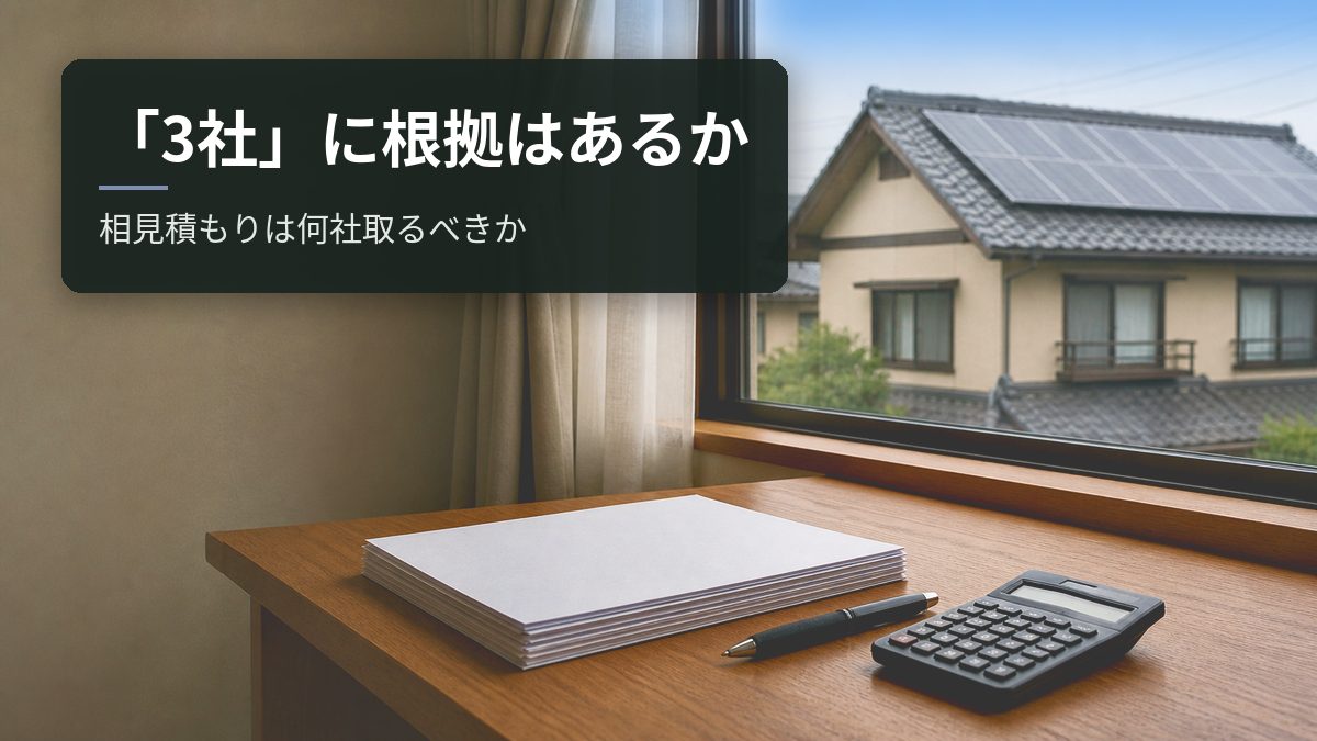 太陽光の相見積もりは何社取るべき？「3社」に根拠はあるのか