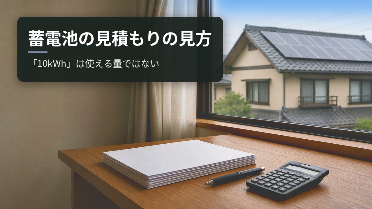 蓄電池の見積もりの見方｜「10kWh」は実際に使える量ではない