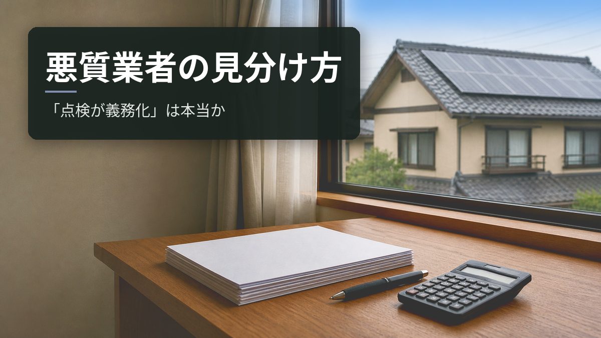 太陽光の悪質業者の見分け方|「点検が義務化された」は本当か
