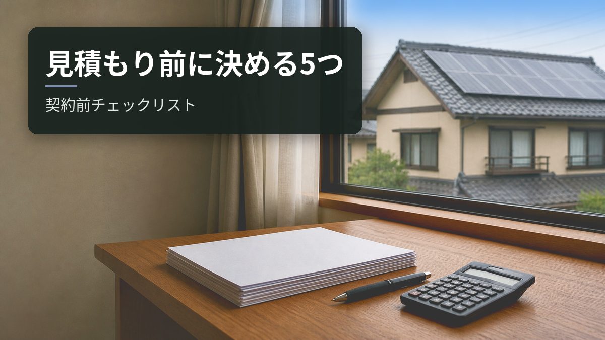 太陽光の見積もりを取る前に決めておく5つのこと|契約前チェックリスト
