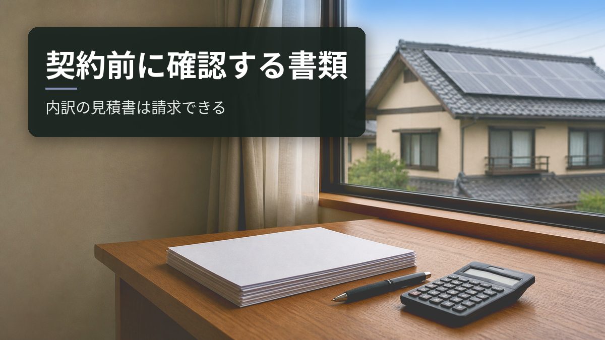 太陽光の契約前に確認する書類|内訳の見積書は請求できる