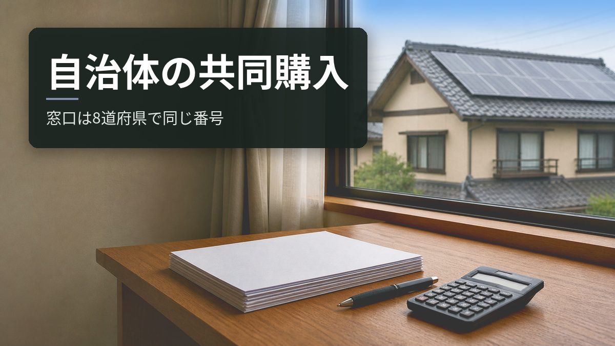 自治体の太陽光「共同購入」は誰がやっているのか【2026年度】窓口は8道府県で同じ番号だった