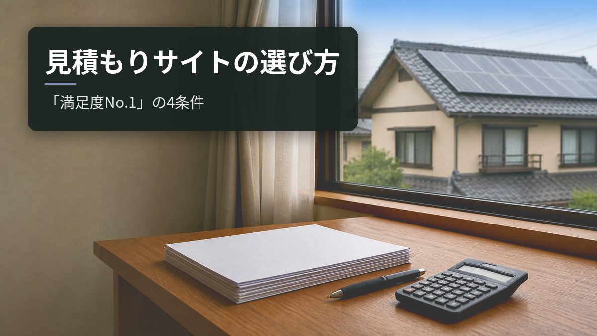 太陽光の見積もりサイトの選び方|「満足度No.1」は4つの条件を満たしているか
