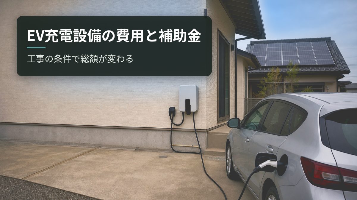 EV充電設備の費用と補助金|工事の条件で総額が変わる